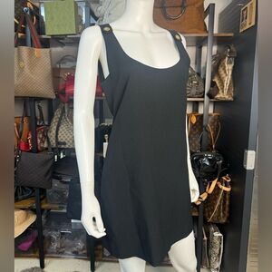 Versace Cady Enver Medusa Scoop Neck Black Little Mini Dress NWT